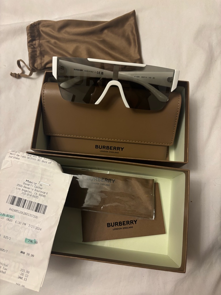 Burberry Brown Leather Sunglasses Case And Box Set